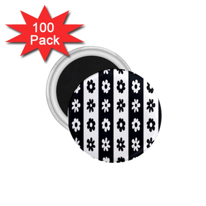Black-and-white-flower-pattern-by-zebra-stripes-seamless-floral-for-printing-wall-textile-free-vecto 1.75  Magnets (100 pack) 