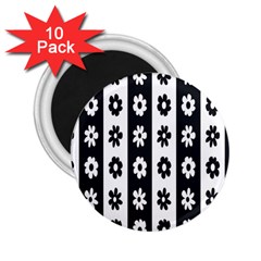 Black-and-white-flower-pattern-by-zebra-stripes-seamless-floral-for-printing-wall-textile-free-vecto 2 25  Magnets (10 Pack)  by nate14shop