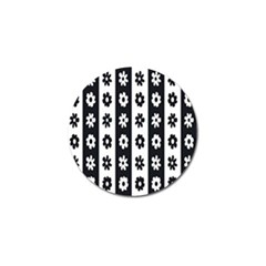 Black-and-white-flower-pattern-by-zebra-stripes-seamless-floral-for-printing-wall-textile-free-vecto Golf Ball Marker (4 Pack) by nate14shop