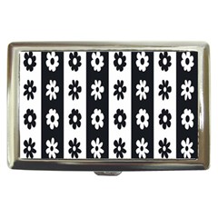 Black-and-white-flower-pattern-by-zebra-stripes-seamless-floral-for-printing-wall-textile-free-vecto Cigarette Money Case by nate14shop
