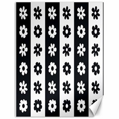 Black-and-white-flower-pattern-by-zebra-stripes-seamless-floral-for-printing-wall-textile-free-vecto Canvas 12  X 16  by nate14shop