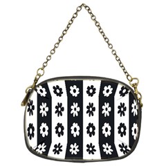 Black-and-white-flower-pattern-by-zebra-stripes-seamless-floral-for-printing-wall-textile-free-vecto Chain Purse (two Sides) by nate14shop