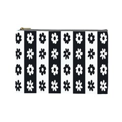 Black-and-white-flower-pattern-by-zebra-stripes-seamless-floral-for-printing-wall-textile-free-vecto Cosmetic Bag (large) by nate14shop