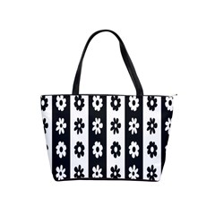 Black-and-white-flower-pattern-by-zebra-stripes-seamless-floral-for-printing-wall-textile-free-vecto Classic Shoulder Handbag by nate14shop