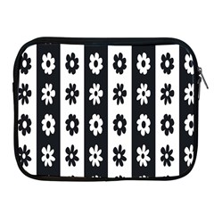 Black-and-white-flower-pattern-by-zebra-stripes-seamless-floral-for-printing-wall-textile-free-vecto Apple Ipad 2/3/4 Zipper Cases