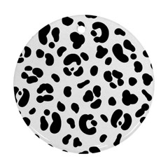 Blak-white-tiger-polkadot Ornament (round)