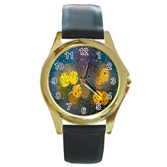 Bokeh Round Gold Metal Watch by nate14shop