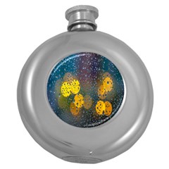 Bokeh Round Hip Flask (5 Oz) by nate14shop