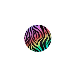 Rainbow Zebra Stripes 1  Mini Magnets