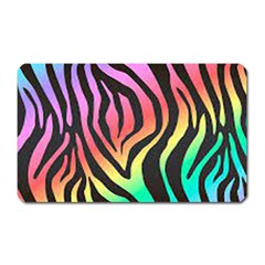 Rainbow Zebra Stripes Magnet (rectangular) by nate14shop