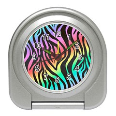 Rainbow Zebra Stripes Travel Alarm Clock