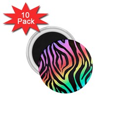 Rainbow Zebra Stripes 1 75  Magnets (10 Pack)  by nate14shop