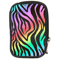 Rainbow Zebra Stripes Compact Camera Leather Case