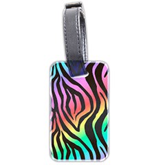 Rainbow Zebra Stripes Luggage Tag (two sides)