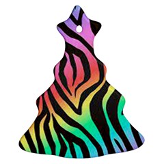 Rainbow Zebra Stripes Ornament (Christmas Tree) 