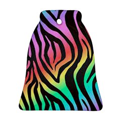 Rainbow Zebra Stripes Ornament (Bell)