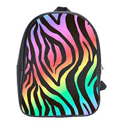 Rainbow Zebra Stripes School Bag (XL)