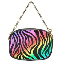 Rainbow Zebra Stripes Chain Purse (two Sides) by nate14shop