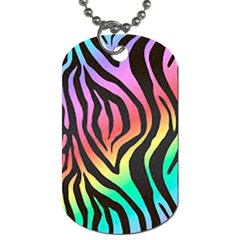 Rainbow Zebra Stripes Dog Tag (two Sides) by nate14shop