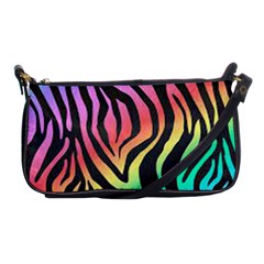 Rainbow Zebra Stripes Shoulder Clutch Bag by nate14shop