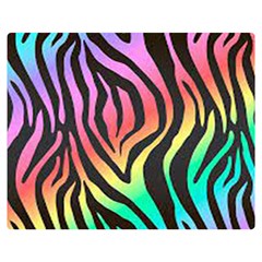 Rainbow Zebra Stripes Double Sided Flano Blanket (medium)  by nate14shop