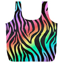 Rainbow Zebra Stripes Full Print Recycle Bag (xl) by nate14shop