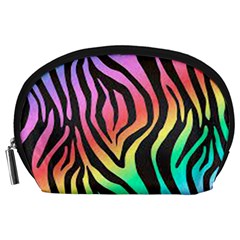 Rainbow Zebra Stripes Accessory Pouch (large)