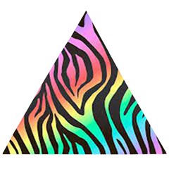 Rainbow Zebra Stripes Wooden Puzzle Triangle