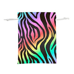 Rainbow Zebra Stripes Lightweight Drawstring Pouch (S)