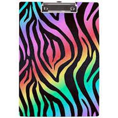 Rainbow Zebra Stripes A4 Clipboard