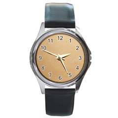 Paper Brown Round Metal Watch by artworkshop