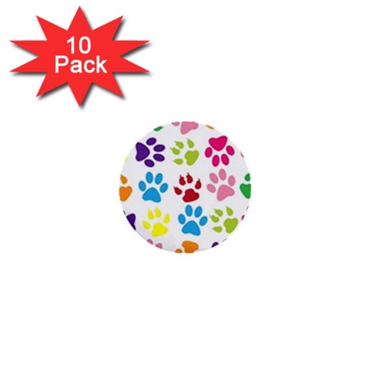 Paw Print 1  Mini Buttons (10 pack) 