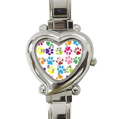 Paw Print Heart Italian Charm Watch by artworkshop