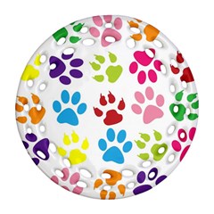 Paw Print Ornament (round Filigree) by artworkshop