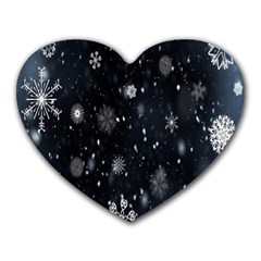 Snowflakes Snow Heart Mousepads