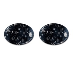 Snowflakes Snow Cufflinks (oval) by artworkshop