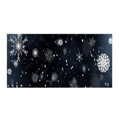 Snowflakes Snow Satin Wrap 35  X 70  by artworkshop
