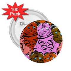 Tileable Seamless Cat Kitty 2.25  Buttons (100 pack) 