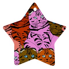 Tileable Seamless Cat Kitty Star Ornament (Two Sides)