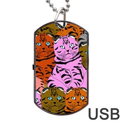 Tileable Seamless Cat Kitty Dog Tag USB Flash (One Side)