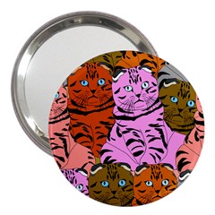 Tileable Seamless Cat Kitty 3  Handbag Mirrors