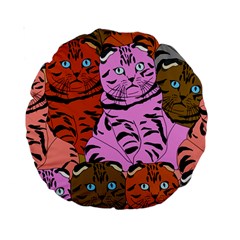 Tileable Seamless Cat Kitty Standard 15  Premium Round Cushions by artworkshop