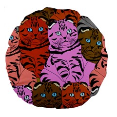 Tileable Seamless Cat Kitty Large 18  Premium Round Cushions