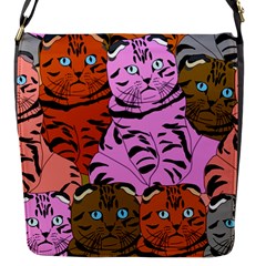 Tileable Seamless Cat Kitty Flap Closure Messenger Bag (S)