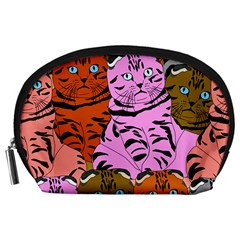 Tileable Seamless Cat Kitty Accessory Pouch (large) by artworkshop