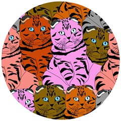 Tileable Seamless Cat Kitty Wooden Puzzle Round