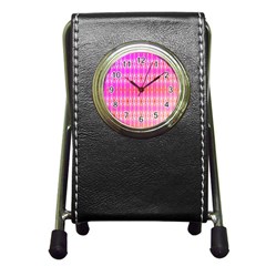 Pinktastic Pen Holder Desk Clock by Thespacecampers