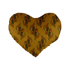 Flowers-001 Standard 16  Premium Heart Shape Cushions by nate14shop