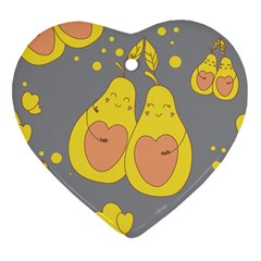 Avocado-yellow Ornament (heart) by nate14shop