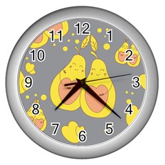 Avocado-yellow Wall Clock (silver)